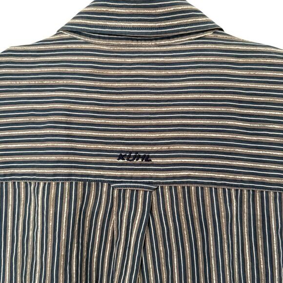 Kuhl Men’s Size X-Large Long Sleeve Button Front Shirt Navy Striped Textured XL - Picture 8 of 14